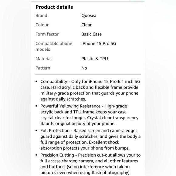 NEW iPhone 15 Pro Case Clear, anti-yellowing cover case 6.1 inch - Picture 9 of 10